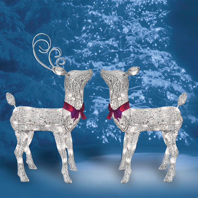 The Holiday Aisle® Morphing Buck and Doe Deer Figurines Wayfair